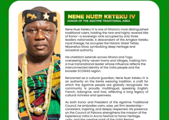 ANNOUNCEMENT: NENE NUER KETEKU IV JOINS THE COUNCIL OF PATRONS — EXPERIENCE VOLTA IN ACCRA FESTIVAL